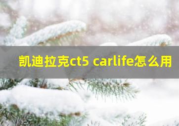 凯迪拉克ct5 carlife怎么用